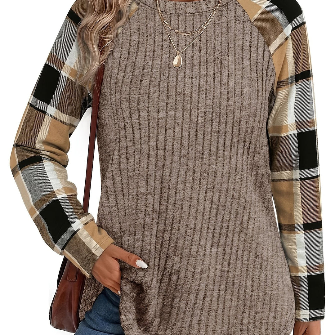 Relaxed Color-Block Long-Sleeve Top