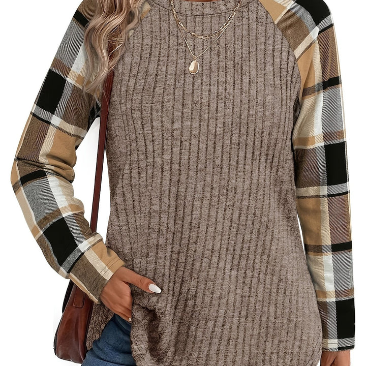 Relaxed Color-Block Long-Sleeve Top