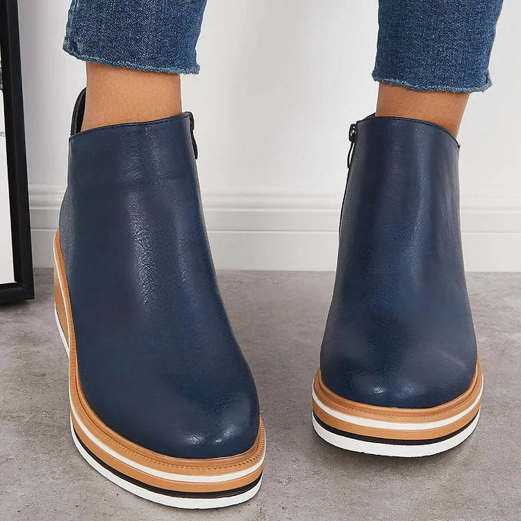 Sleek Platform Ankle Boots