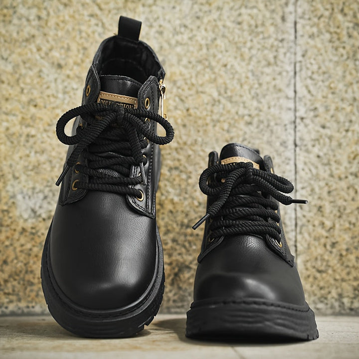 Rugged Lace-Up Ankle Boots
