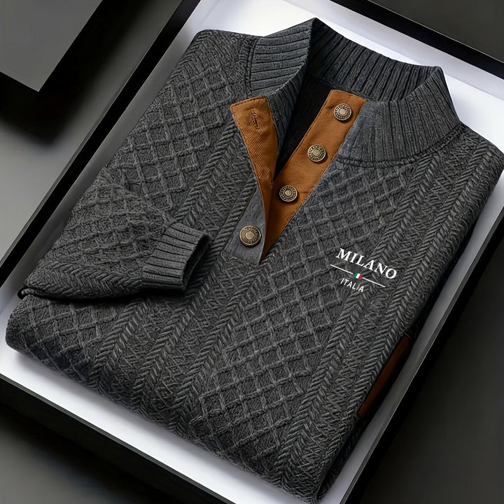 Textured Stand-Collar Sweater