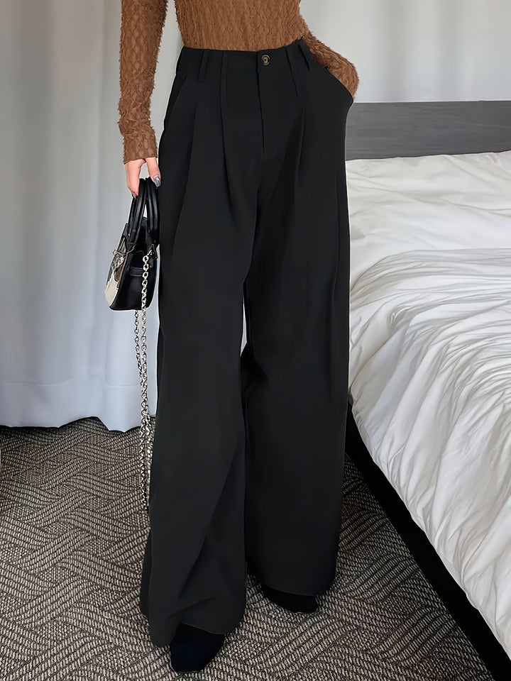 Pleated Wide-Leg Pants