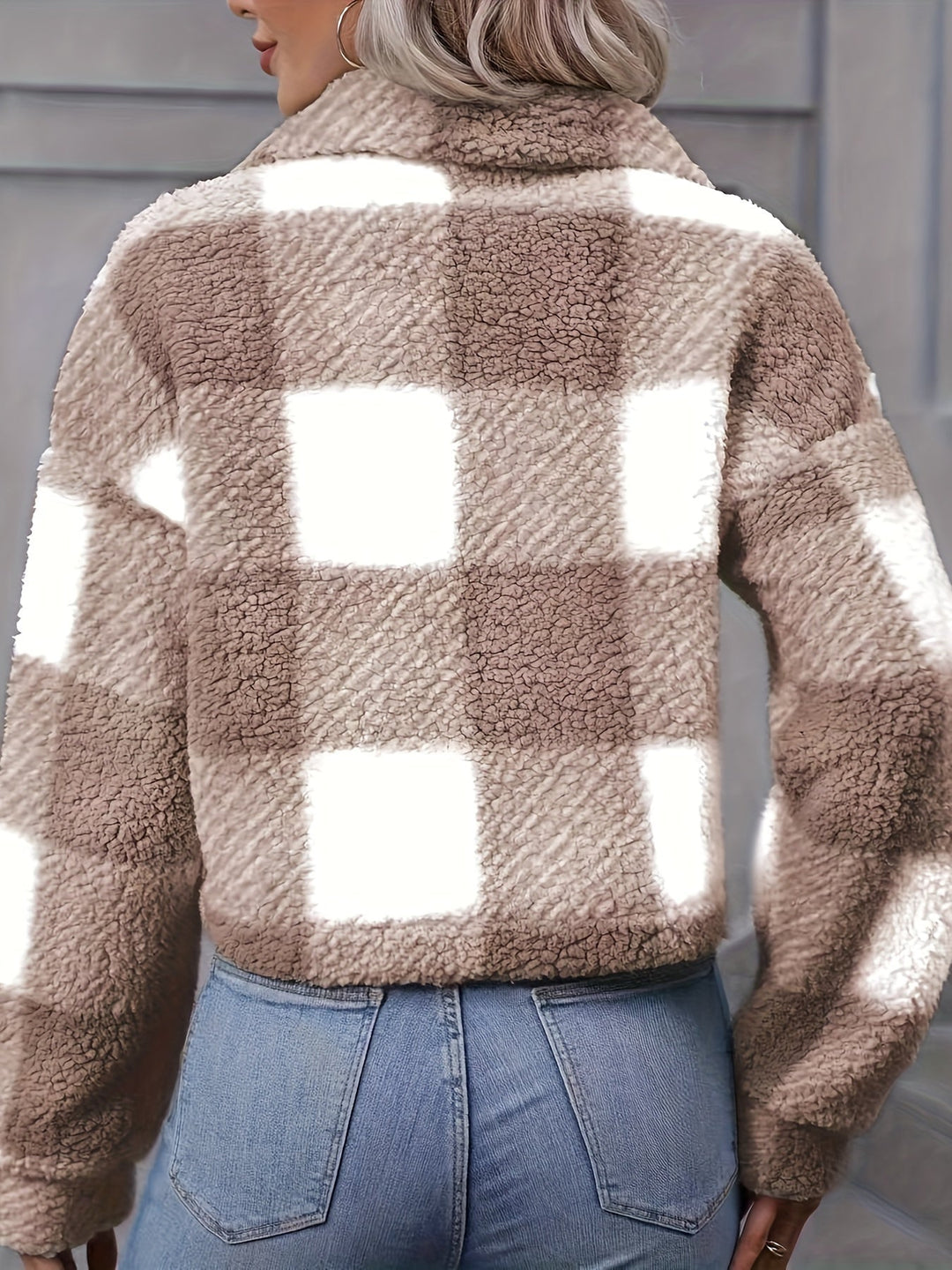 Cozy Cropped Plaid Jacket