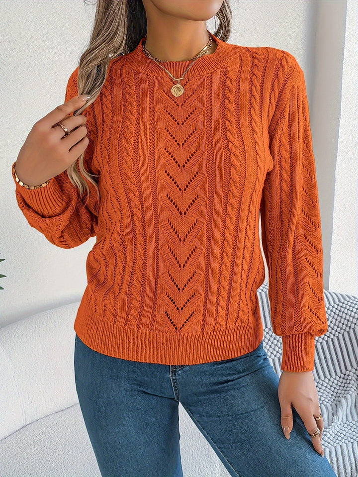 Cable-Knit Textured Sweater