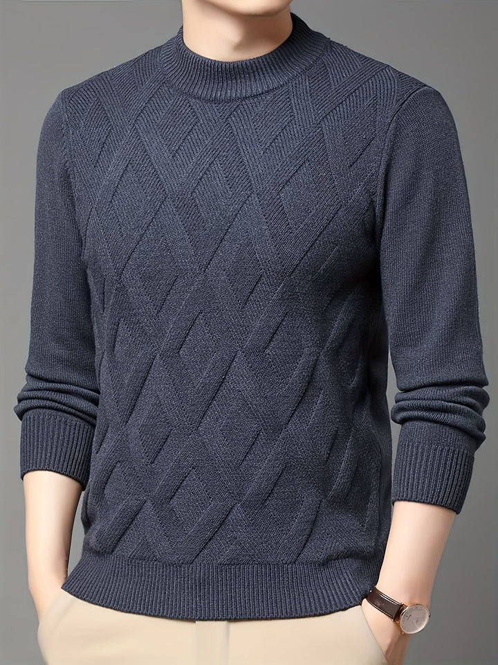 Textured Mock-Neck Sweater