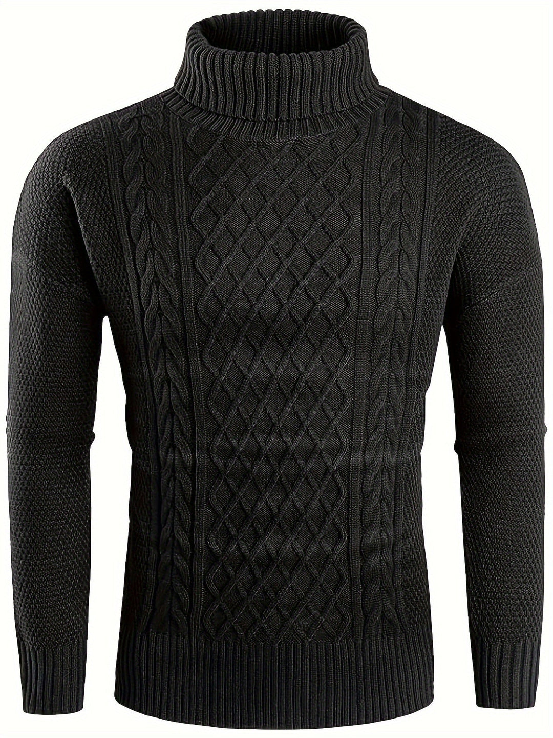 Classic Cable-Knit Turtleneck Sweater