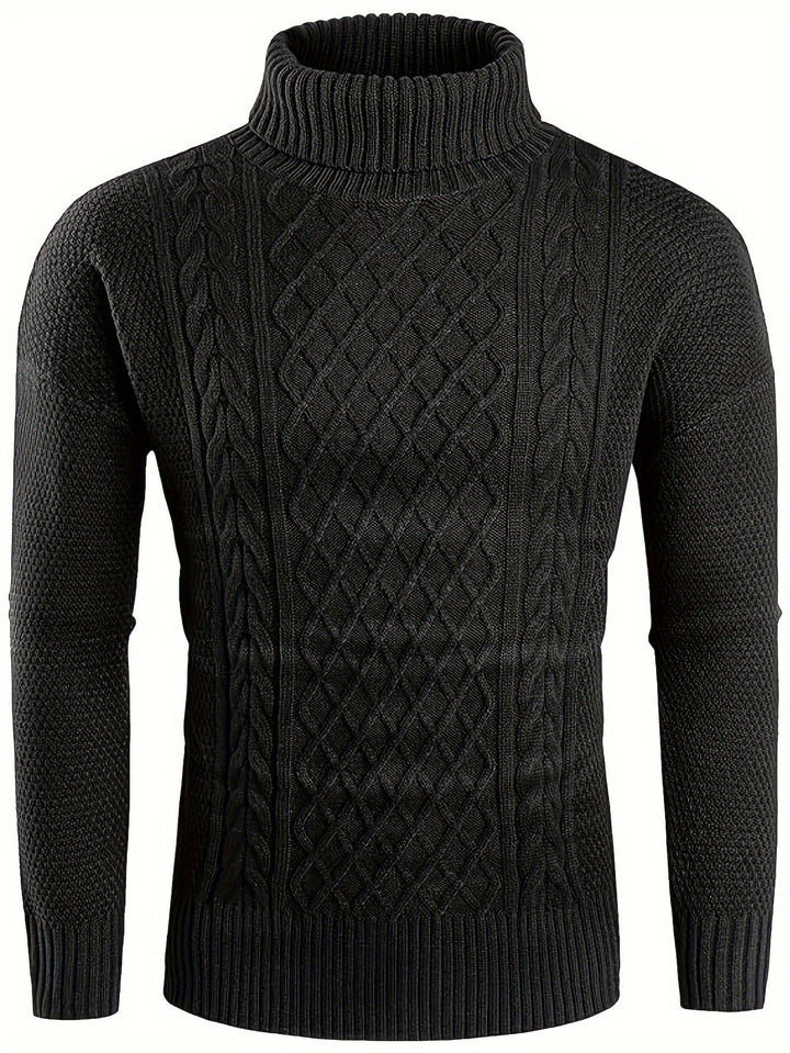 Classic Cable-Knit Turtleneck Sweater