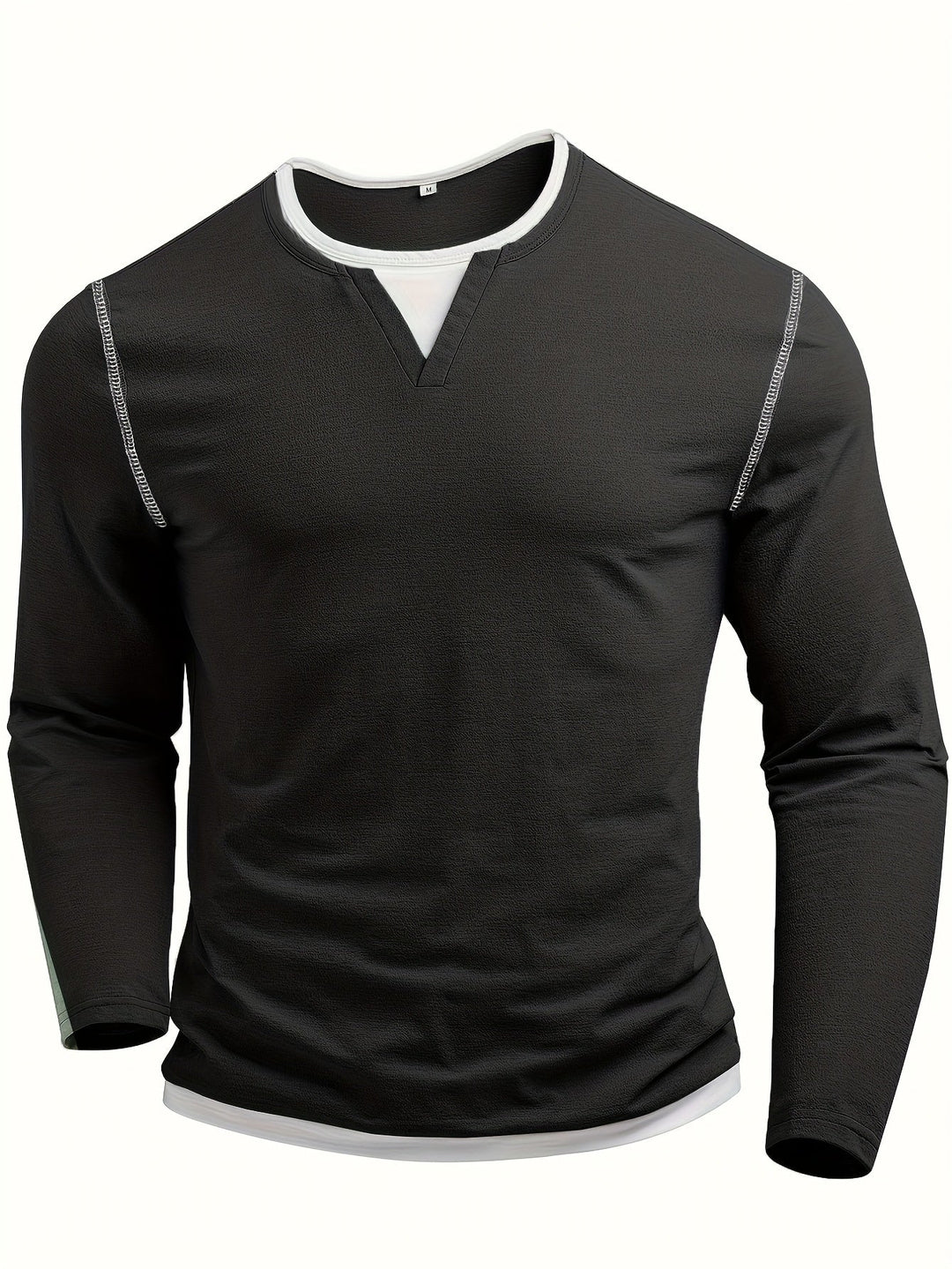 Refined Notch-Neck Henley Shirt