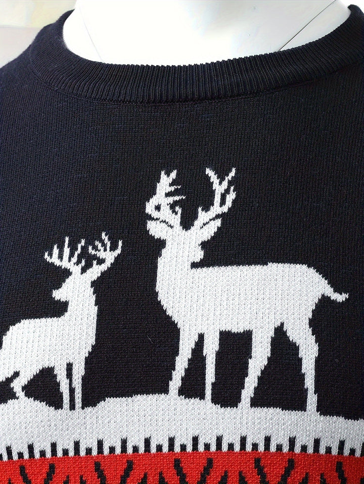 Festive Reindeer Crew Neck Sweater