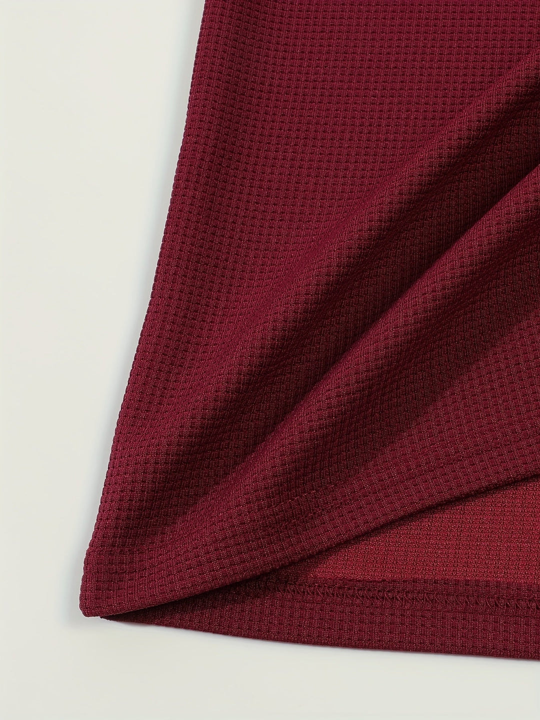 Textured Long Sleeve Henley Shirt