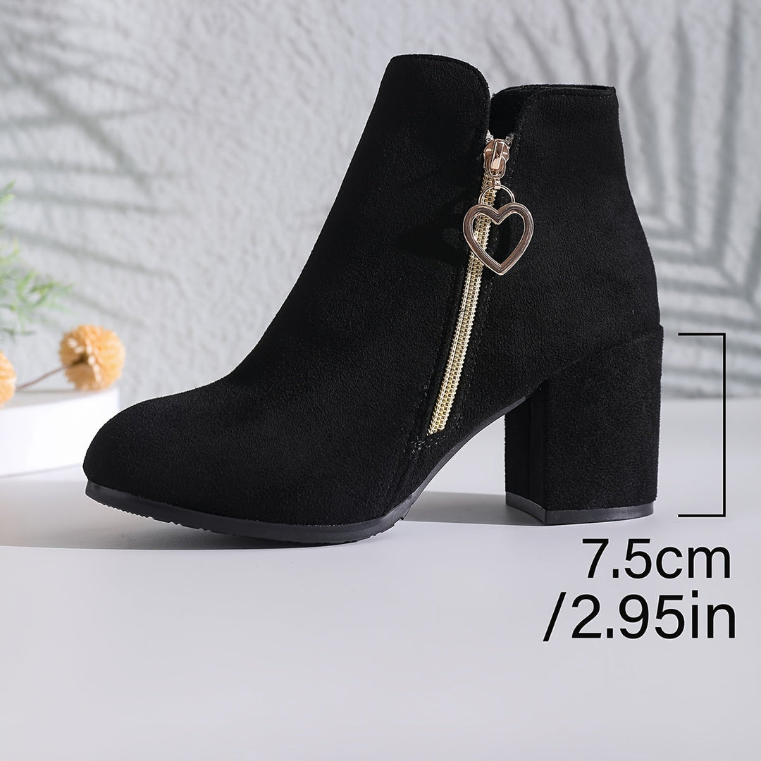 Elegant Block-Heel Ankle Boots