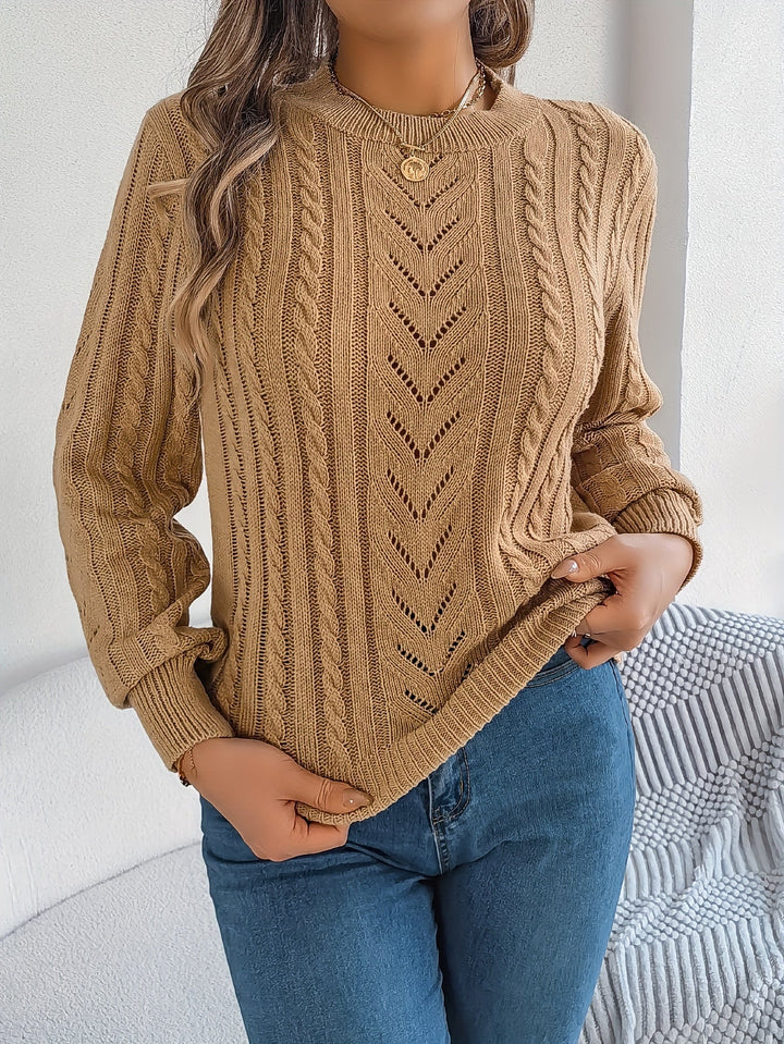 Cable-Knit Textured Sweater