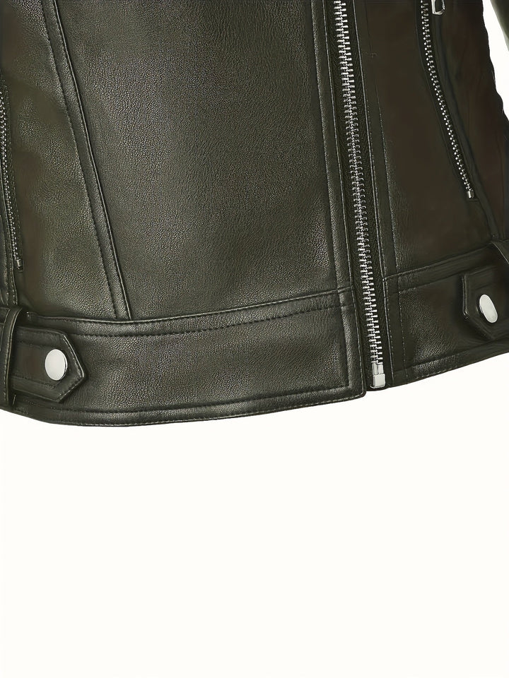 Sculpted Zip-Front Moto Jacket