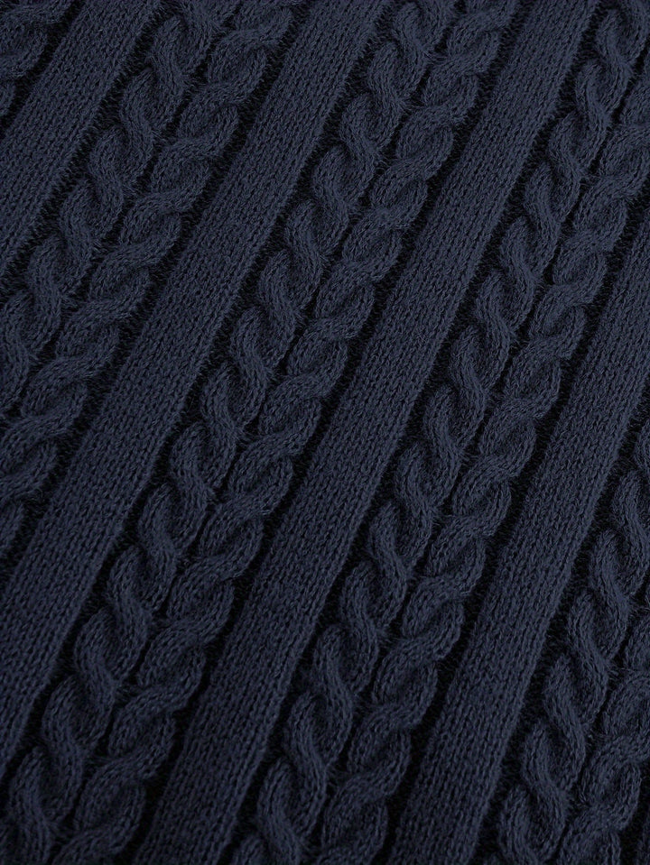 Cable-Knit V-Neck Sweater Vest