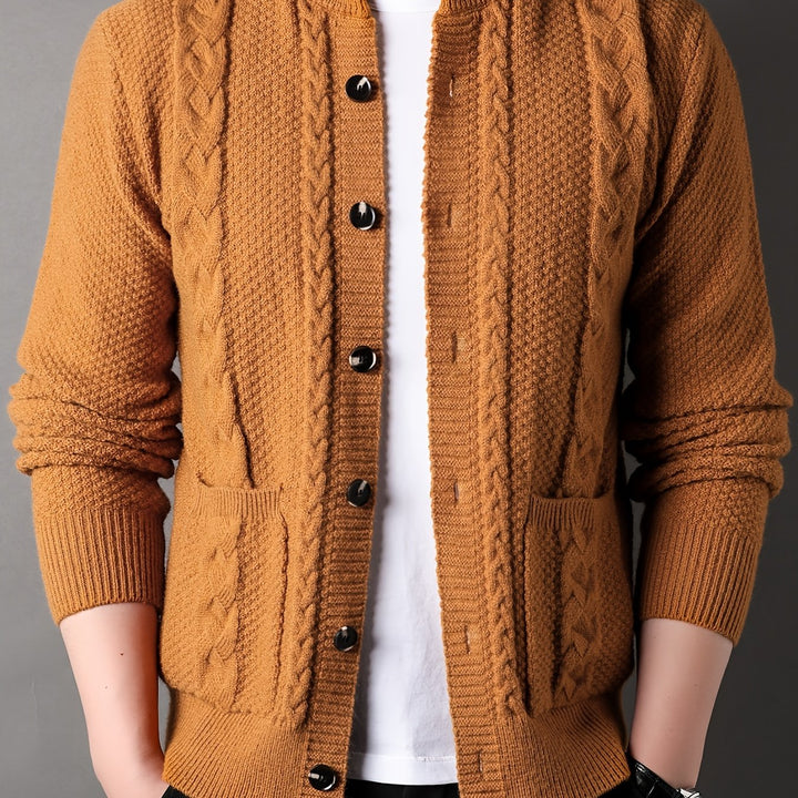 Textured Button-Front Cardigan