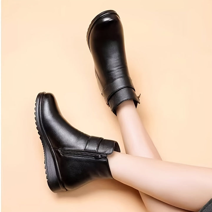 Cozy Buckle Ankle Boots