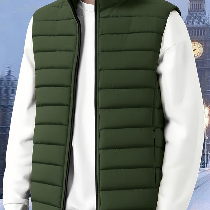 Quilted Stand-Collar Vest
