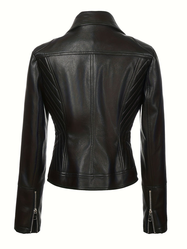 Sculpted Zip-Front Moto Jacket