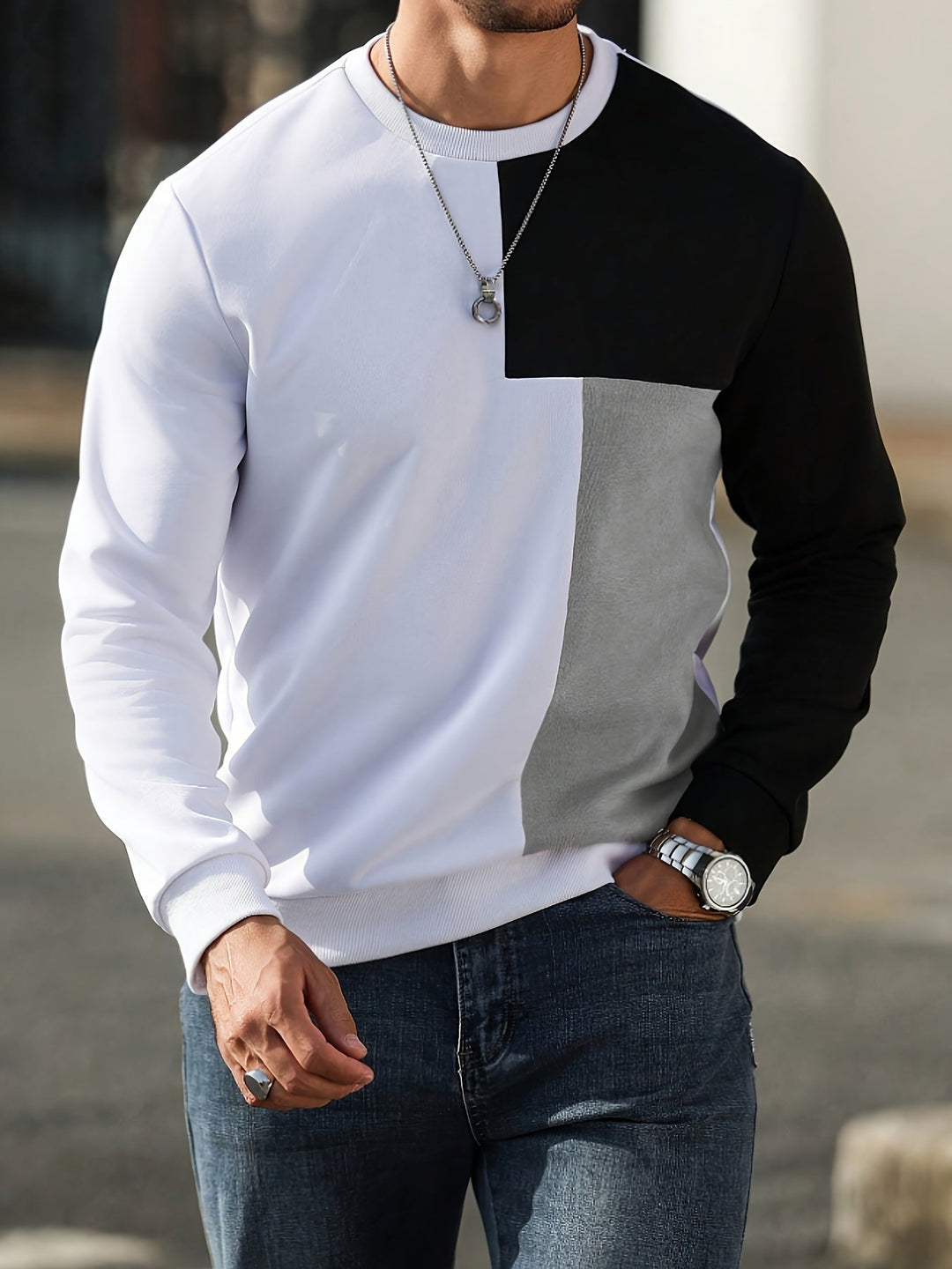 Modern Color-Block Sweatshirt