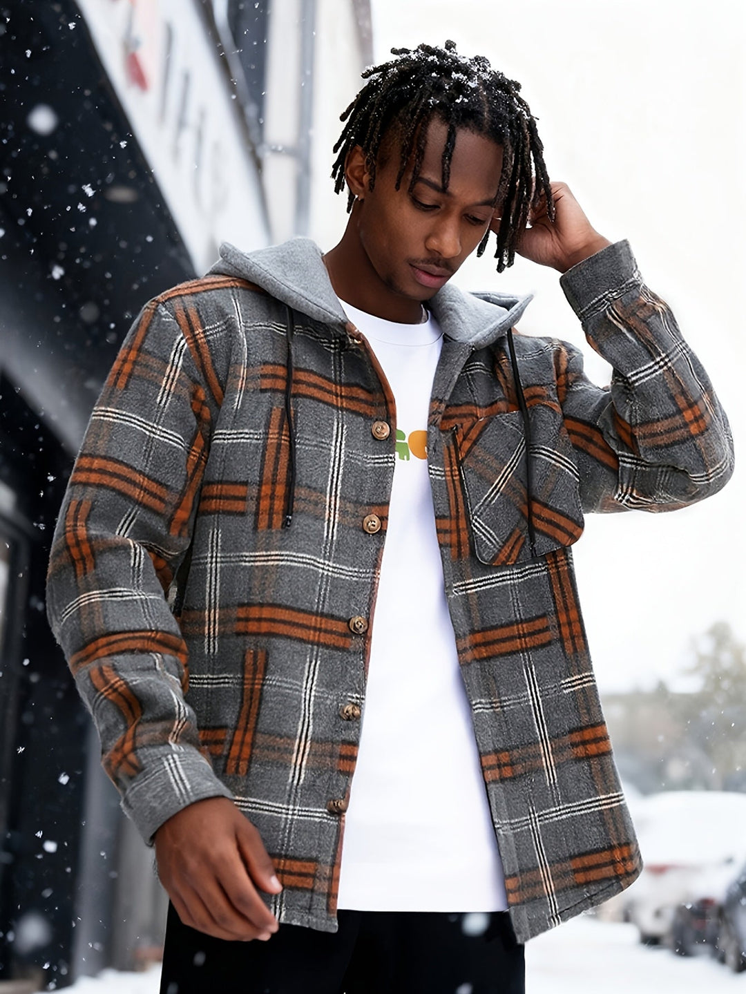 Plaid Hooded Jacket