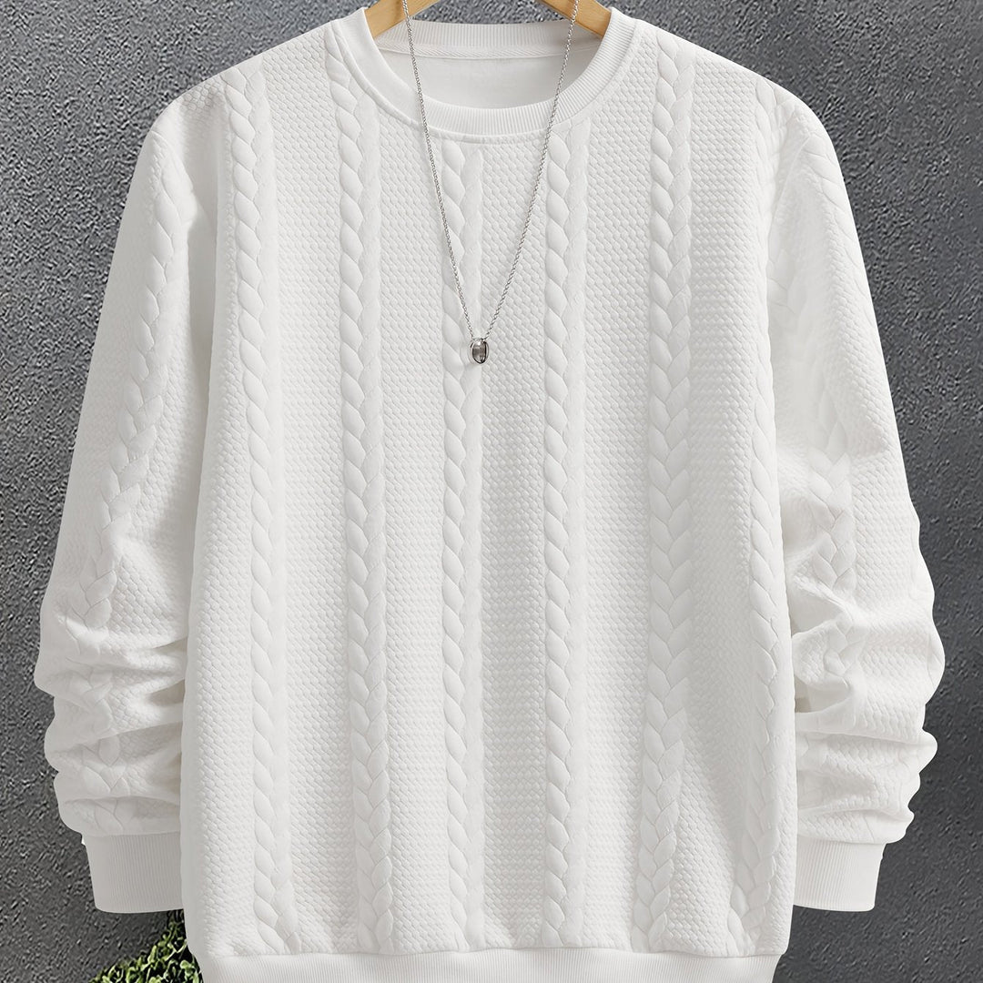 Textured Crew Neck Sweatshirt