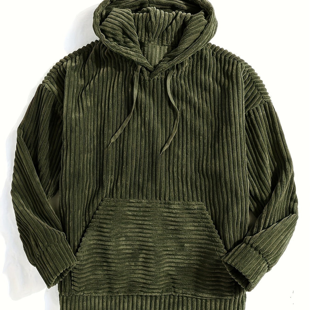 Ribbed Pullover Hoodie