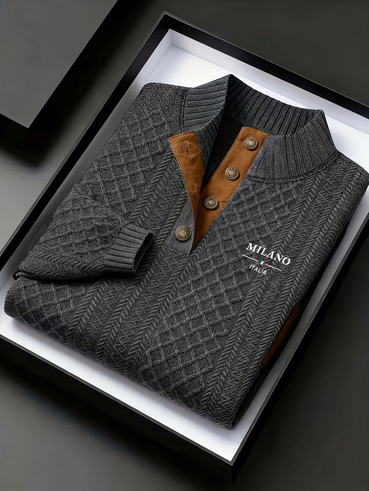 Textured Stand-Collar Sweater