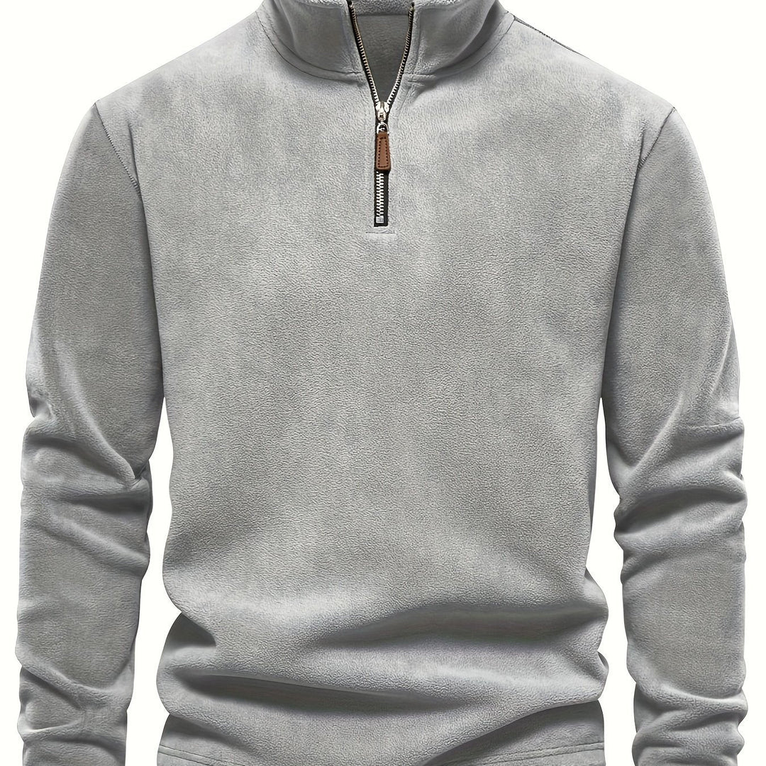 Half-Zip Stand-Collar Pullover