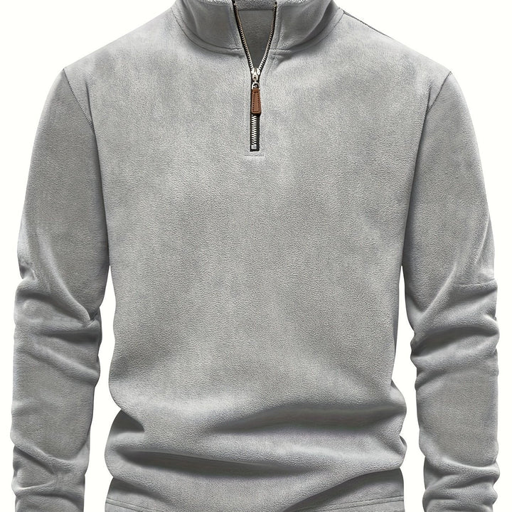 Half-Zip Stand-Collar Pullover