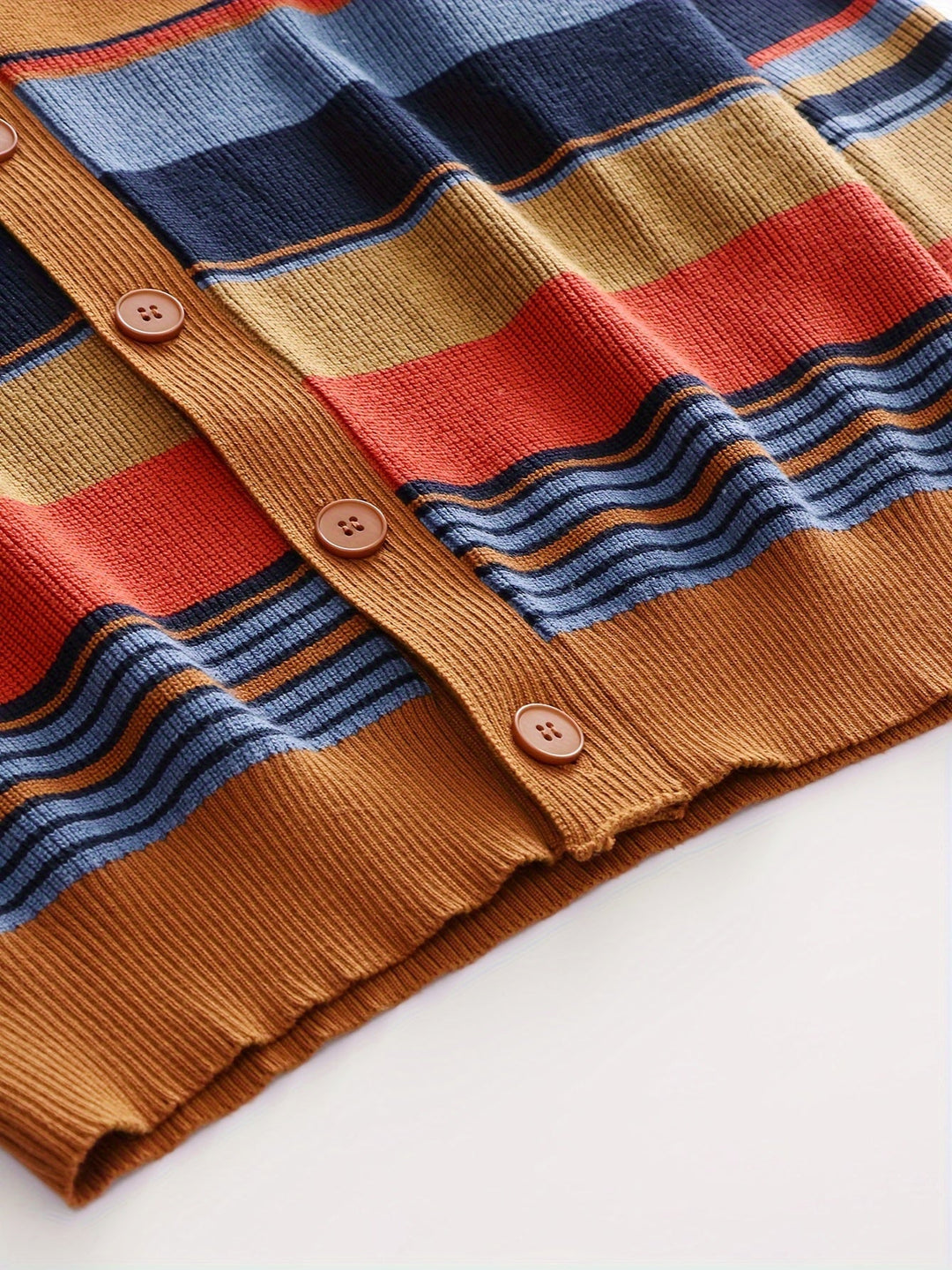 Classic Striped Knit Cardigan