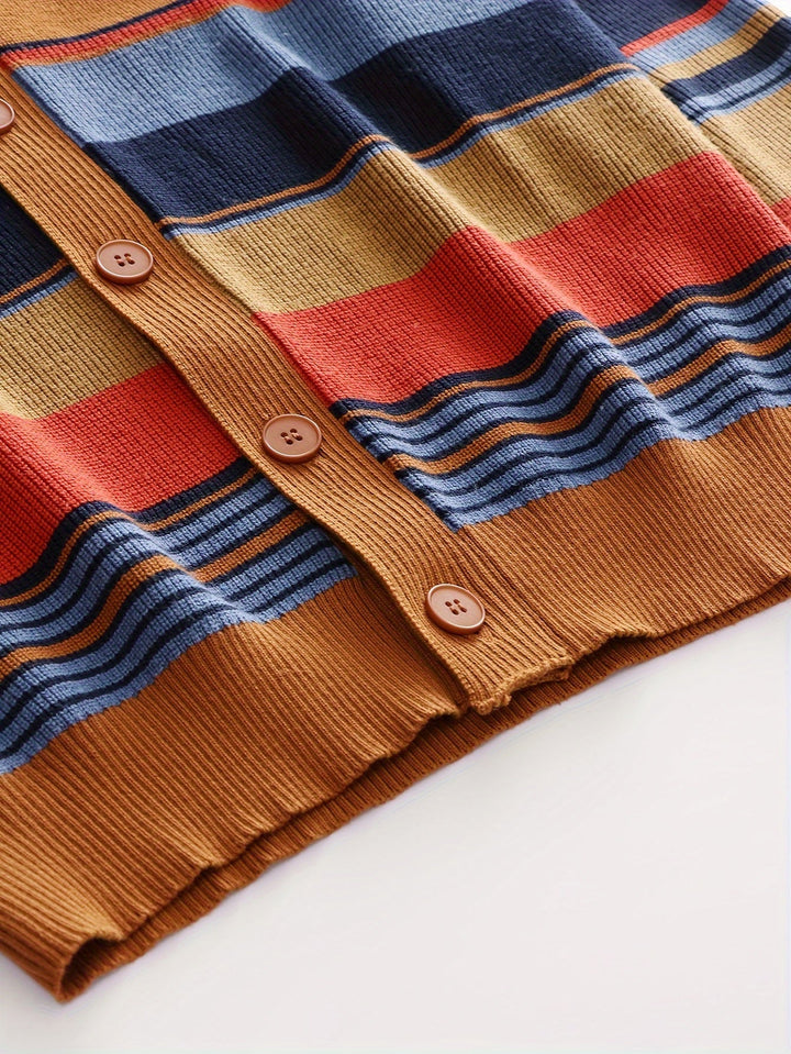 Classic Striped Knit Cardigan