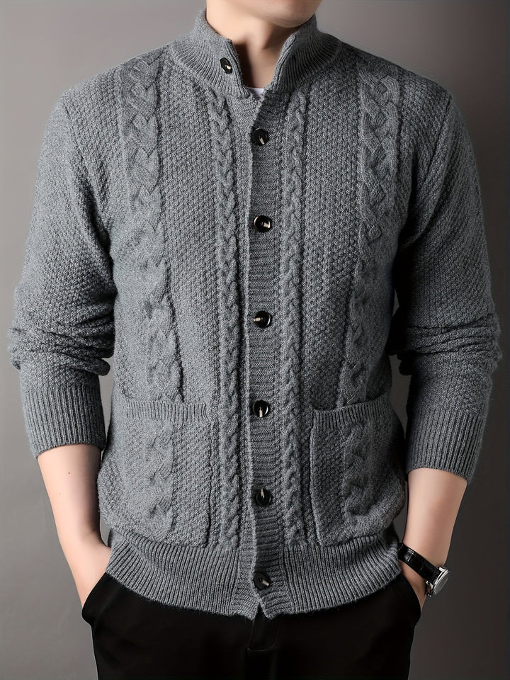 Textured Button-Front Cardigan