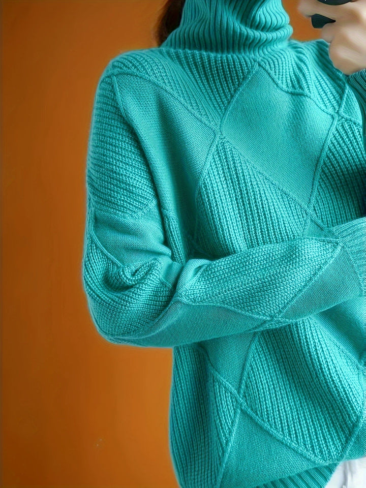 Textured Turtleneck Sweater
