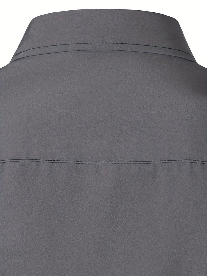 Contrast-Trim Long Sleeve Shirt