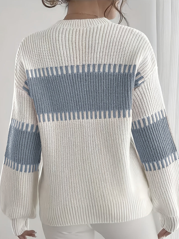 Colour-Block Striped Sweater