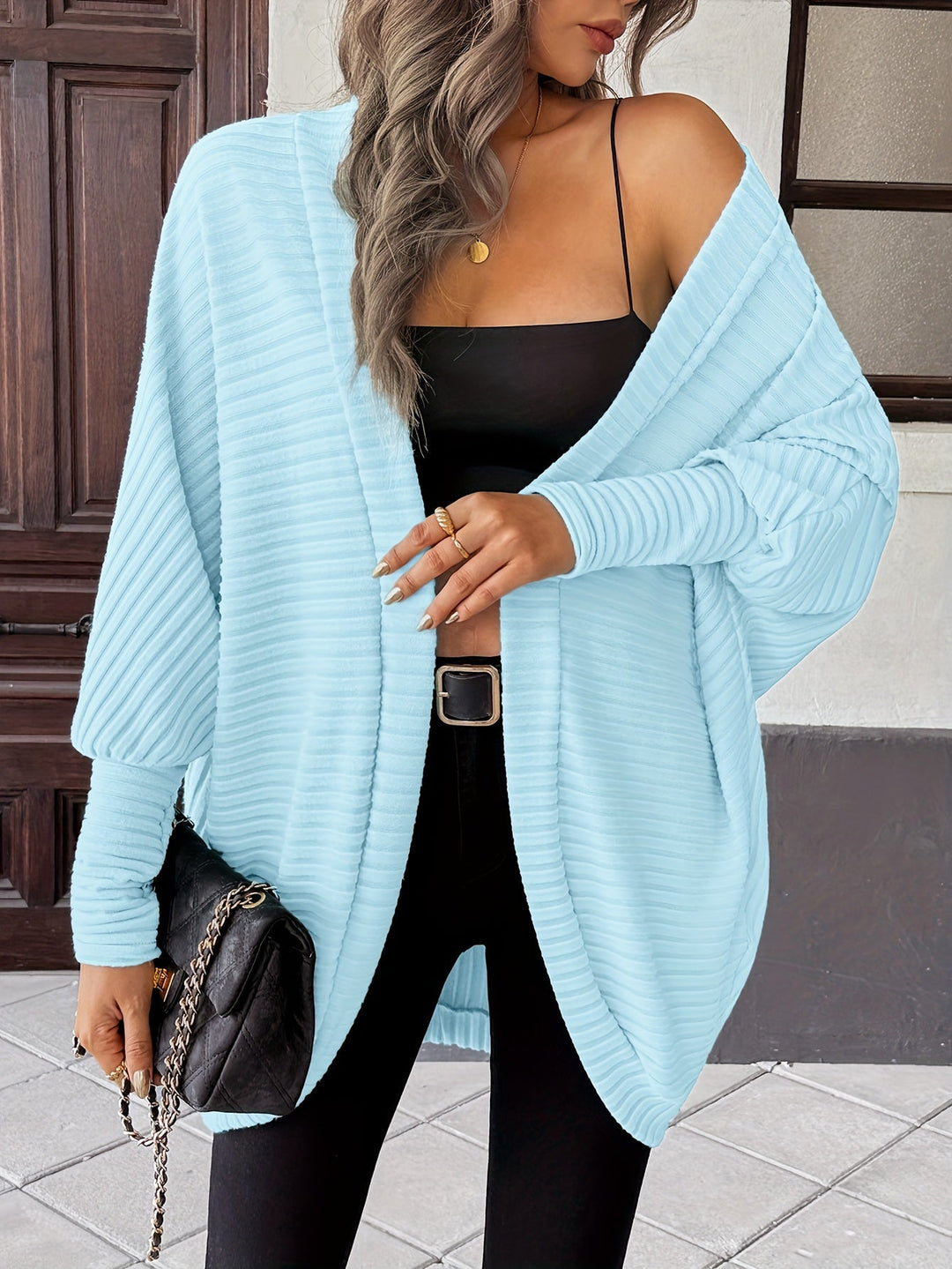 Relaxed Open-Front Cardigan