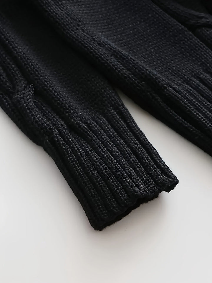 Cable-Knit Button Cardigan