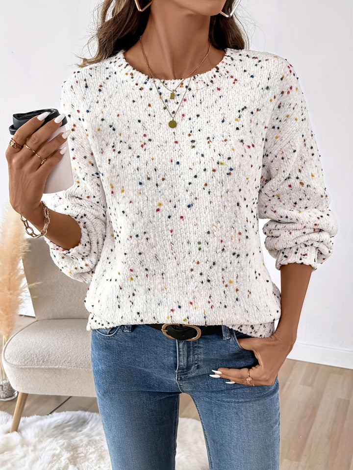 Speckled Round Neck Sweater