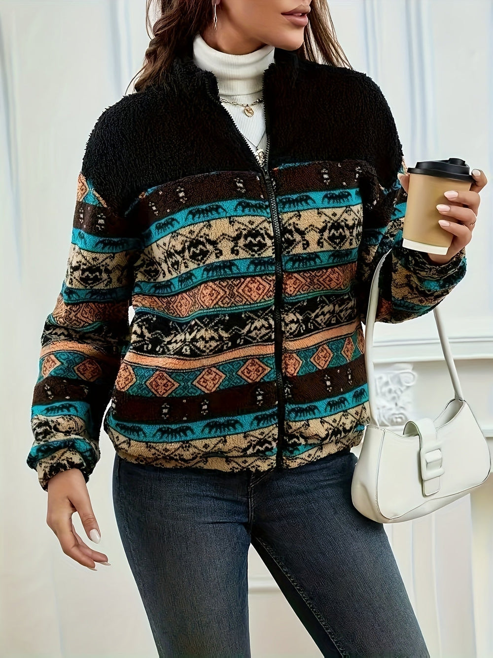 Patterned Zip Jacket
