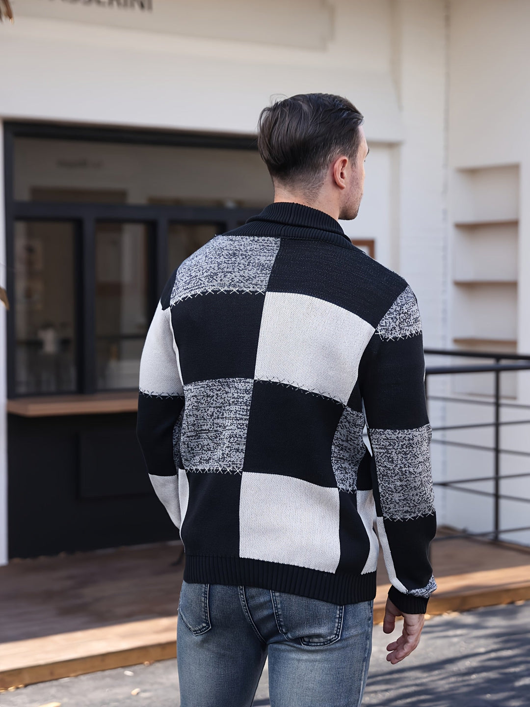 Color-Blocked Button-Up Cardigan