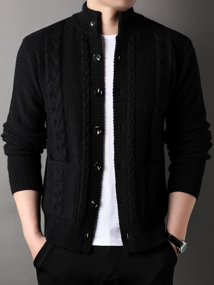 Textured Button-Front Cardigan