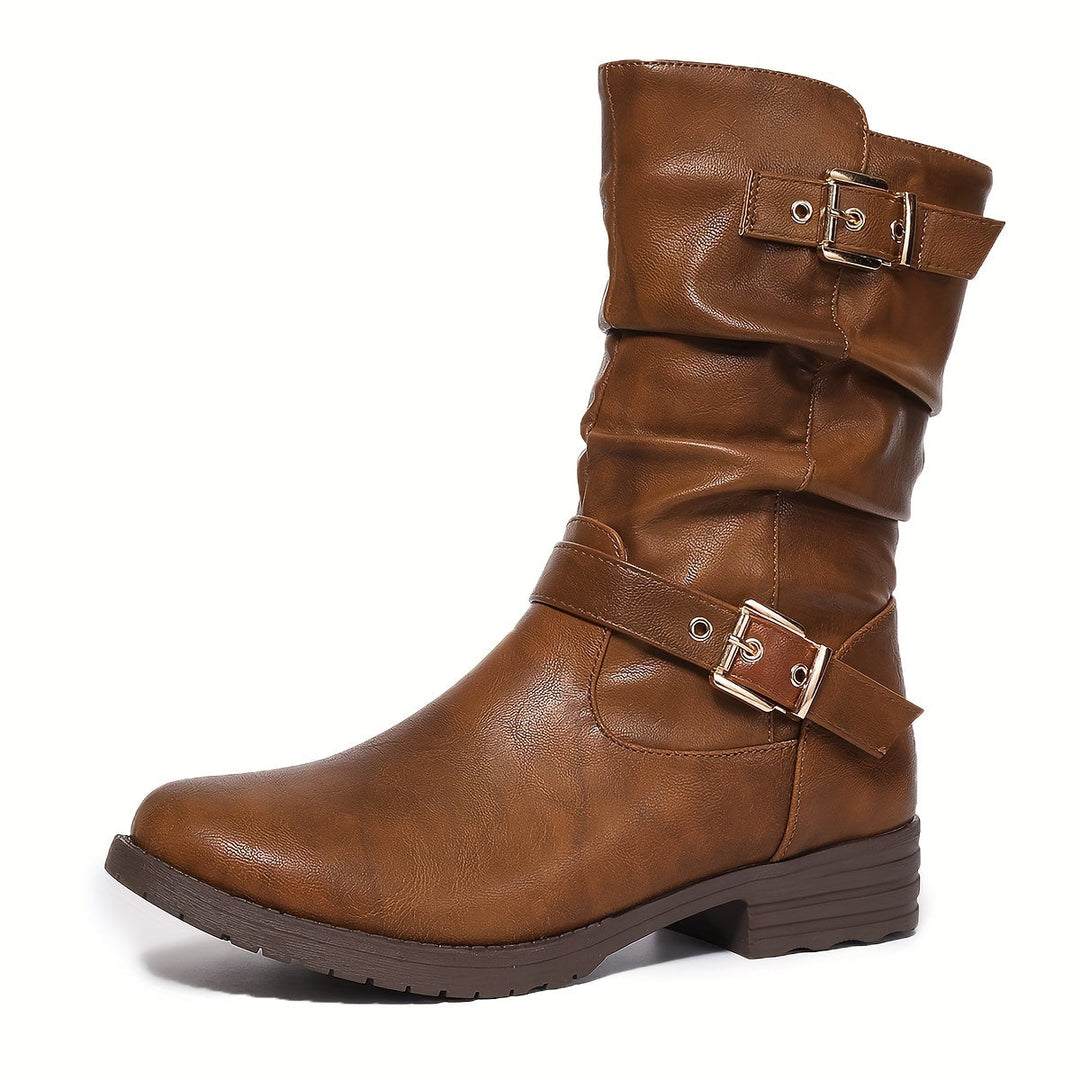 Slouchy Buckle Boots