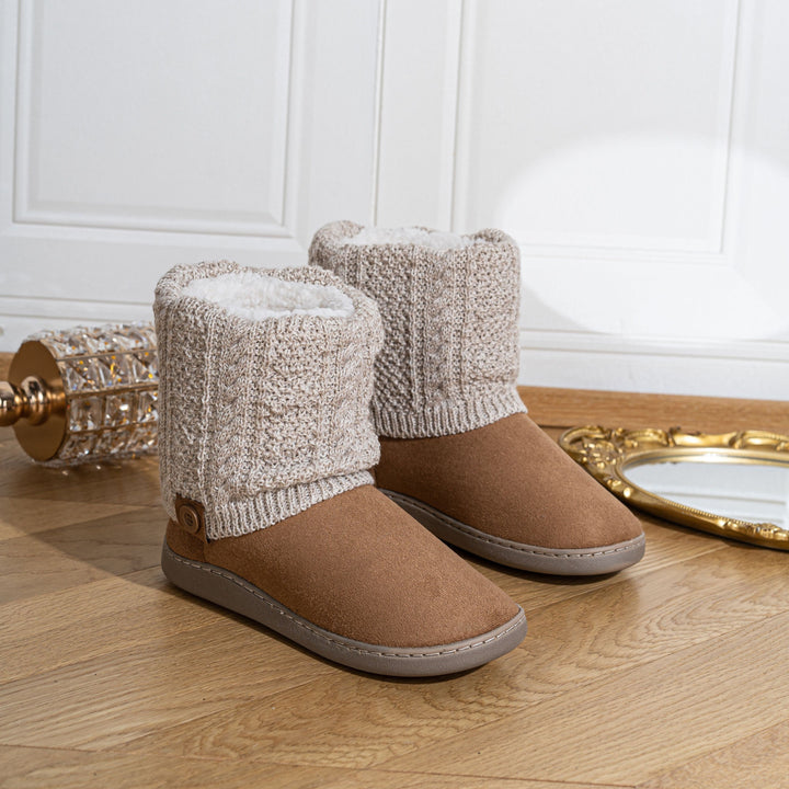 Cozy Knit-Cuff Boots
