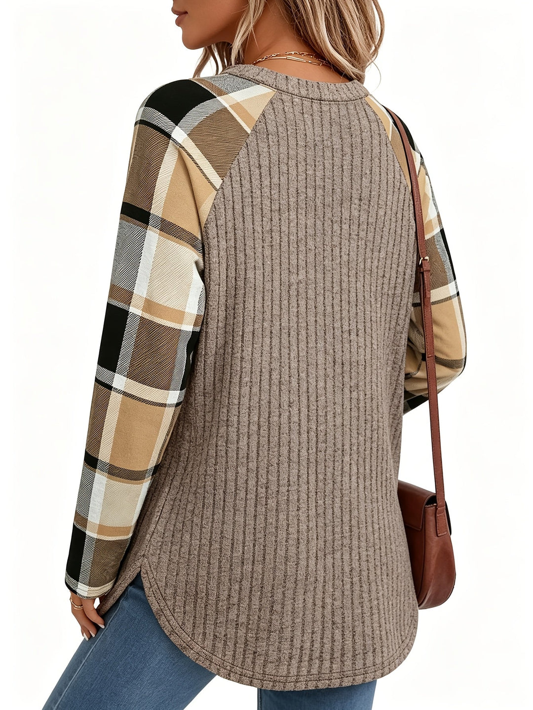 Relaxed Color-Block Long-Sleeve Top