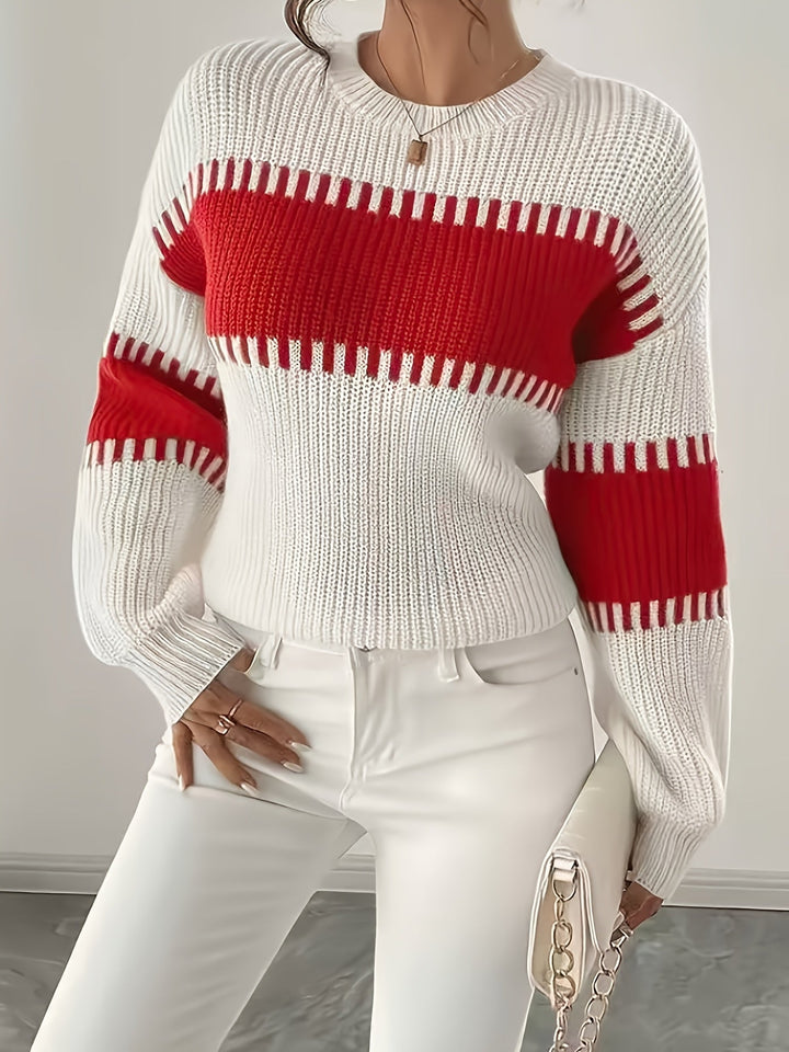 Colour-Block Striped Sweater