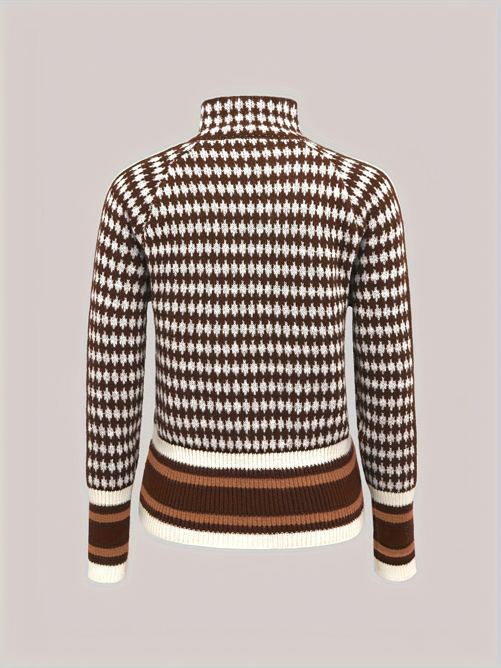 Patterned Zip-Front Cardigan