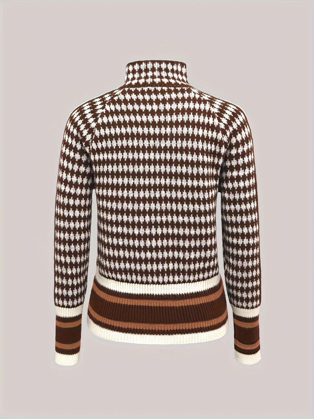 Patterned Zip-Front Cardigan