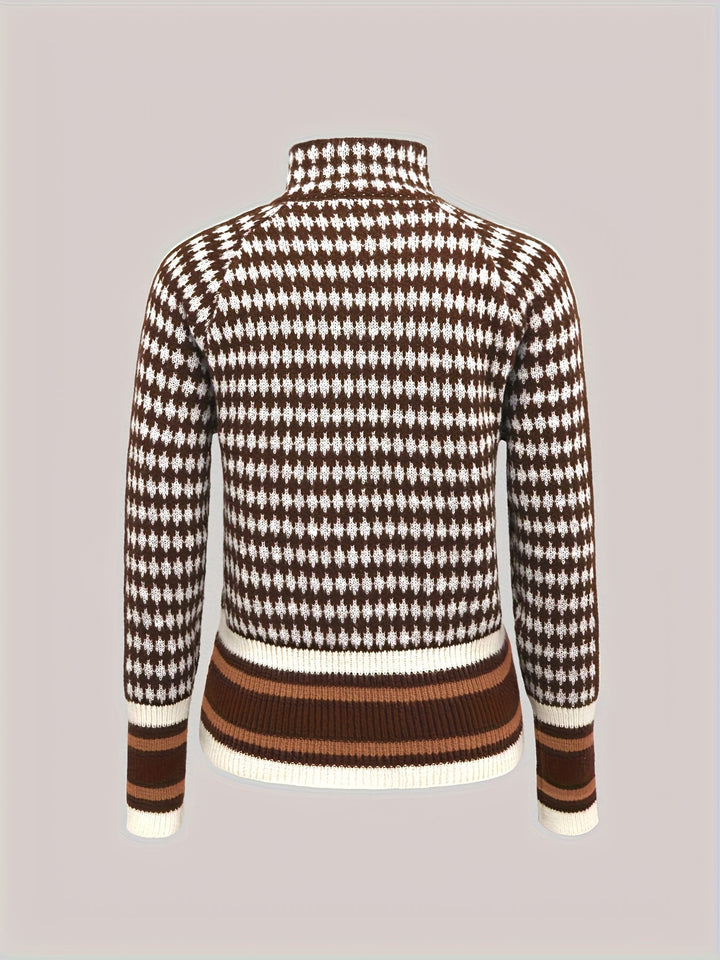 Patterned Zip-Front Cardigan