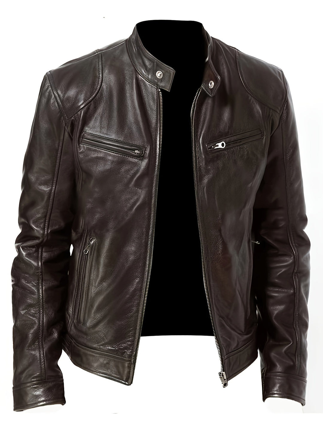 Stand-Collar Moto Jacket