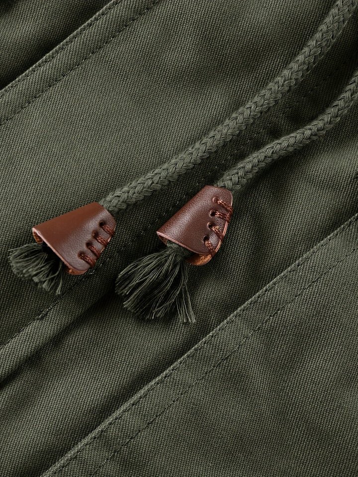 Rugged Mid-Length Hooded Jacket